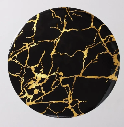 Салфетка сервировочная мрамор цв.черный 38*38см 7084467